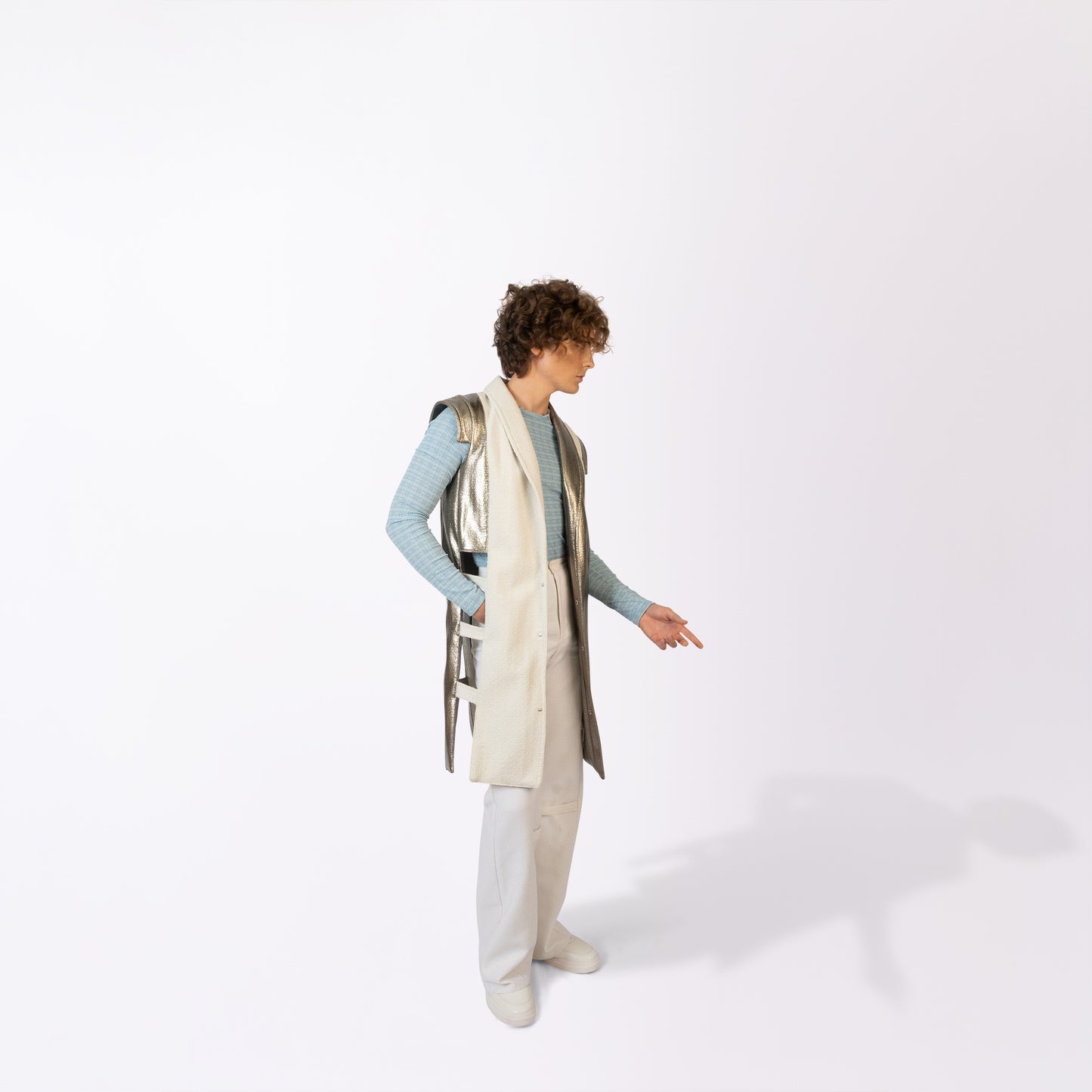 Sleeveless  Paneled Coat Vest Coats & Jackets LLESSUR NYC