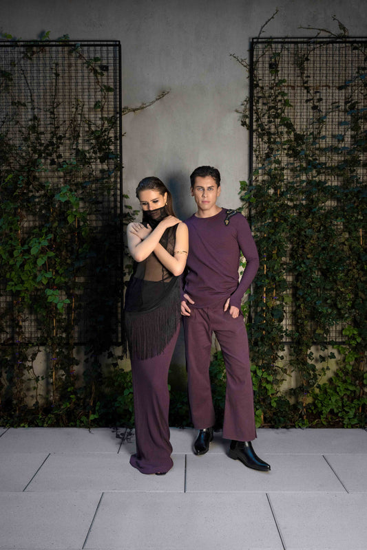 Sleeveless Turtleneck Top With Fringe Shirts & Tops LLESSUR NYC