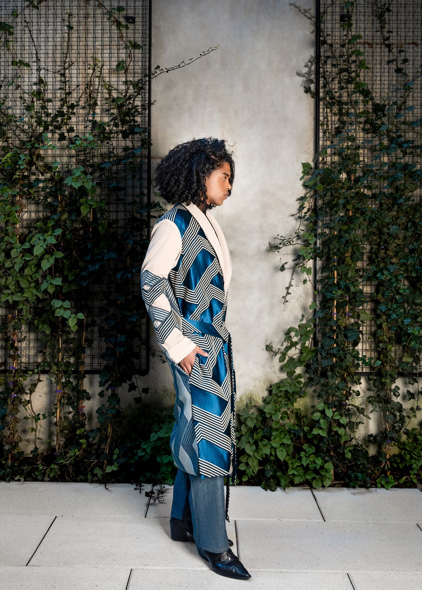 Geo Pattern Duster Jacket Coats & Jackets LLESSUR NYC
