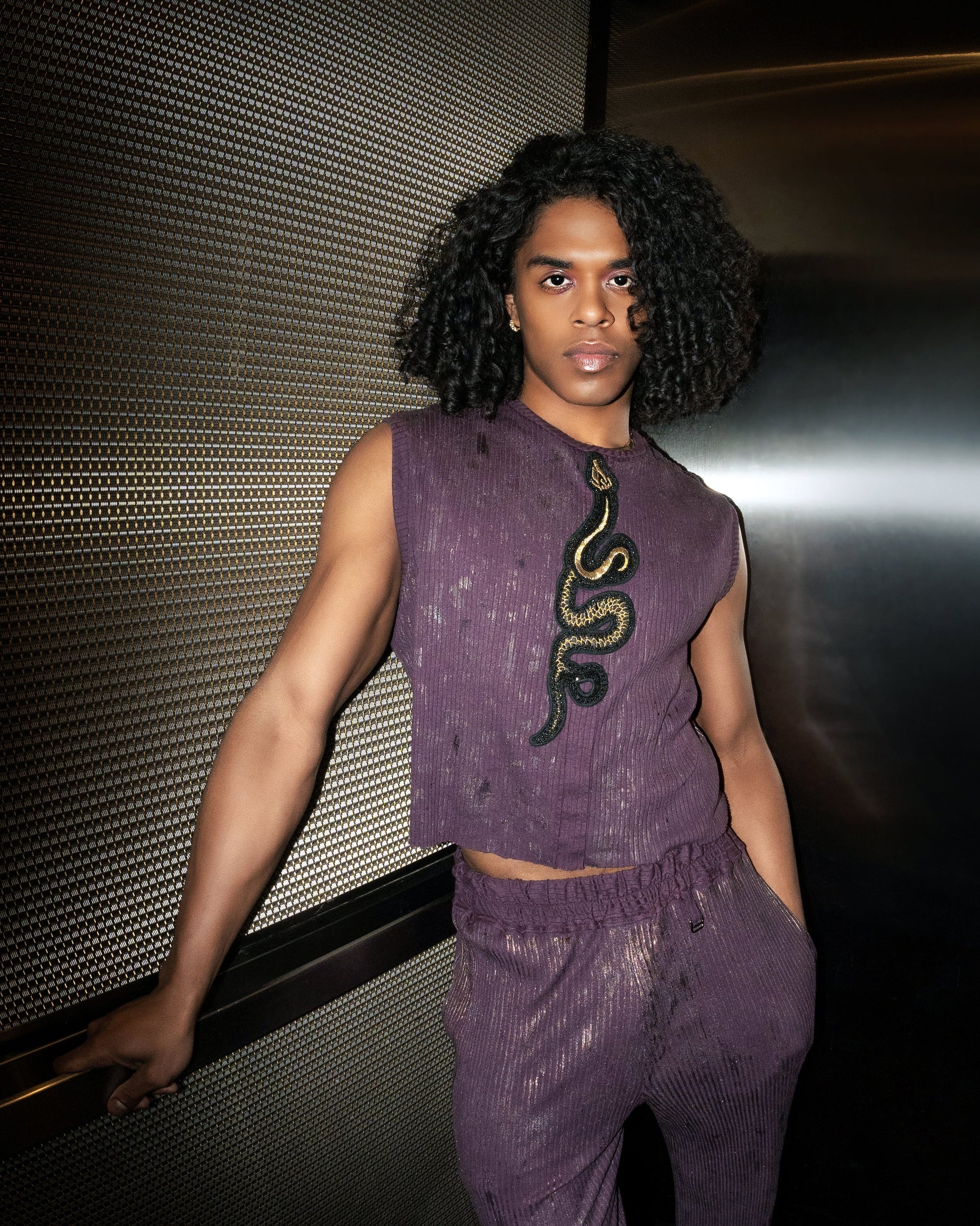 Snake Patch Sleeveless Crewneck Top Shirts & Tops LLESSUR NYC