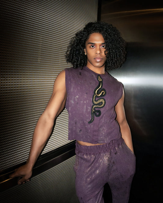 Snake Patch Sleeveless Crewneck Top Shirts & Tops LLESSUR NYC