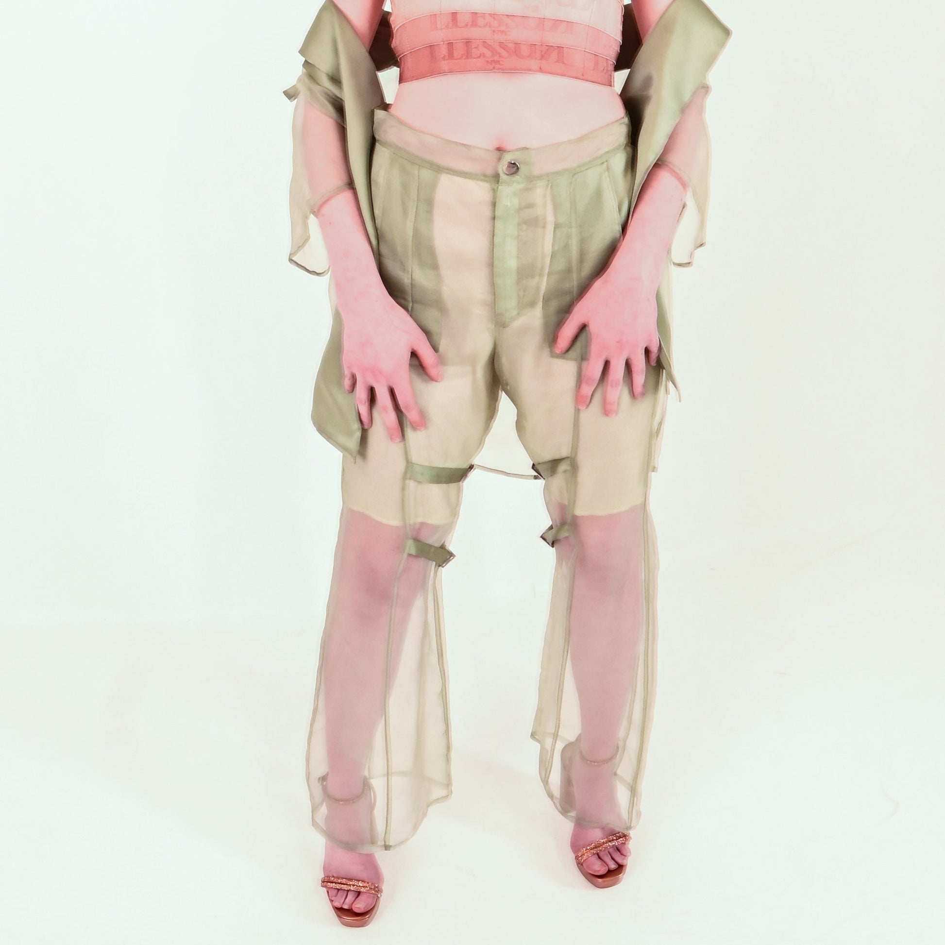 Paneled Flare Pants W/ Inseam Straps - LLESSUR NYC