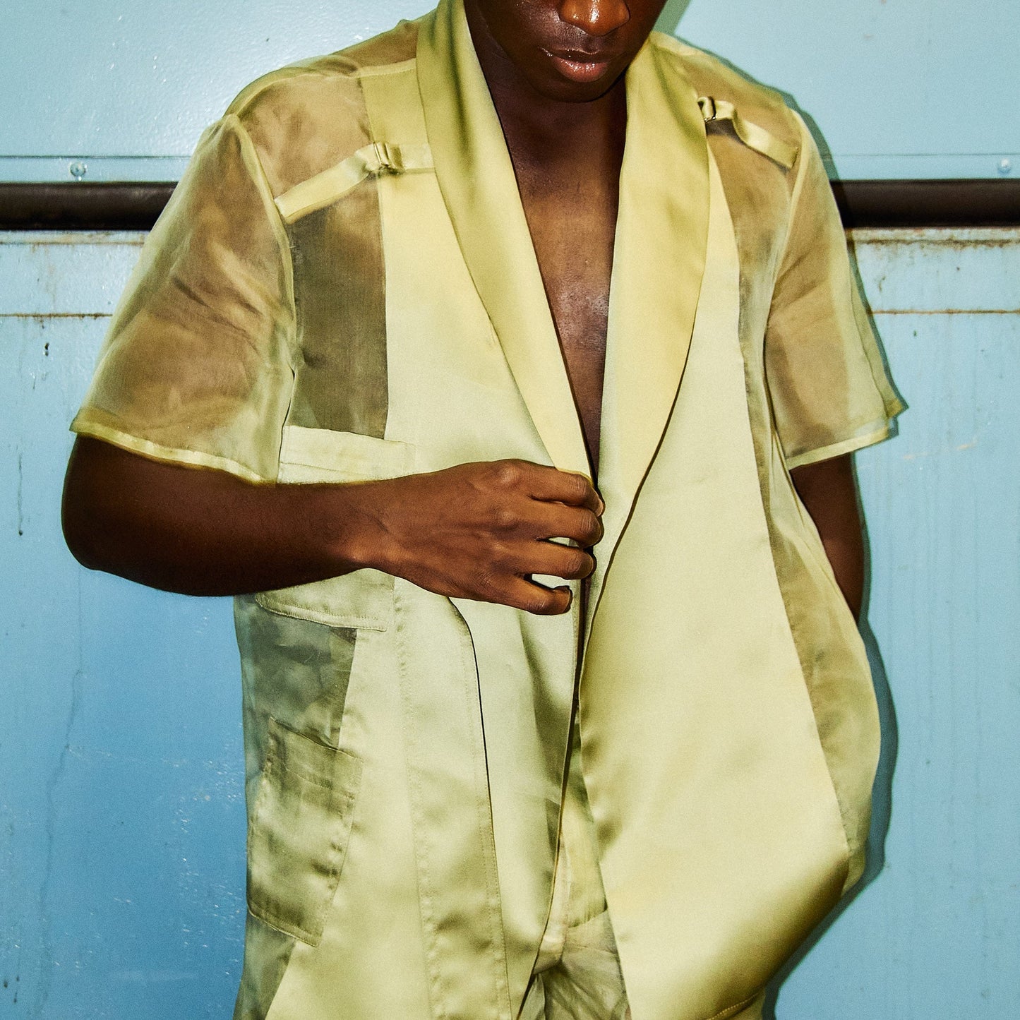 Clubmaster Jacket Shirt w/ Belt - LLESSUR NYC