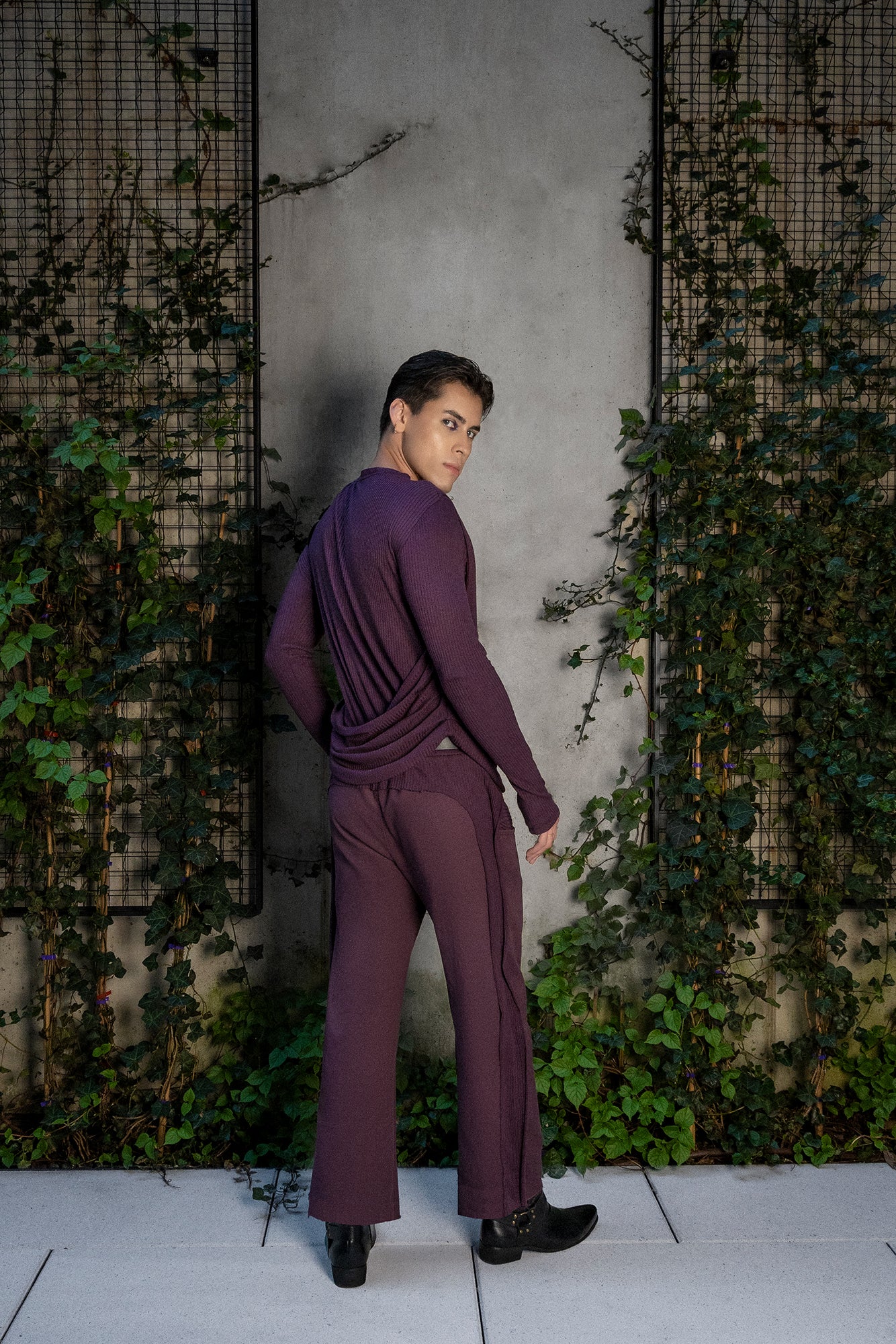 Long Sleeve Crew Neck Shirt With Drape Shirts & Tops LLESSUR NYC