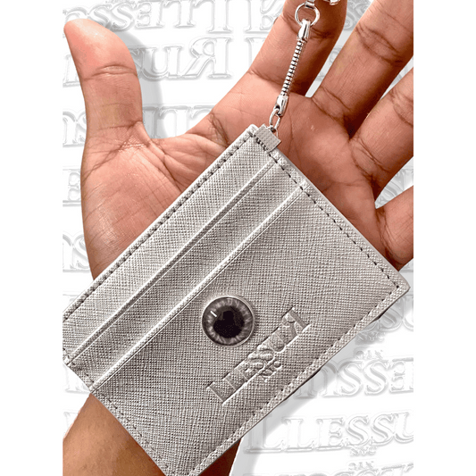 Evil Eye Embellished Cardholder with Keychain Ring - LLESSUR NYC