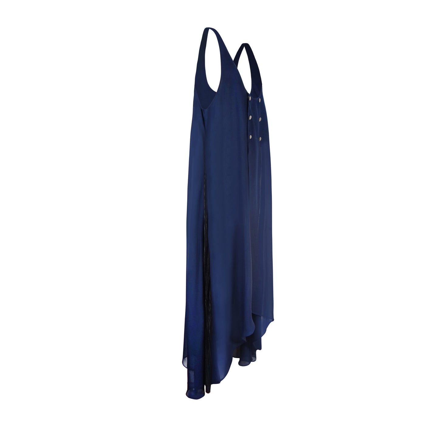 Flared Tank Dress with Side Fins - LLESSUR NYC