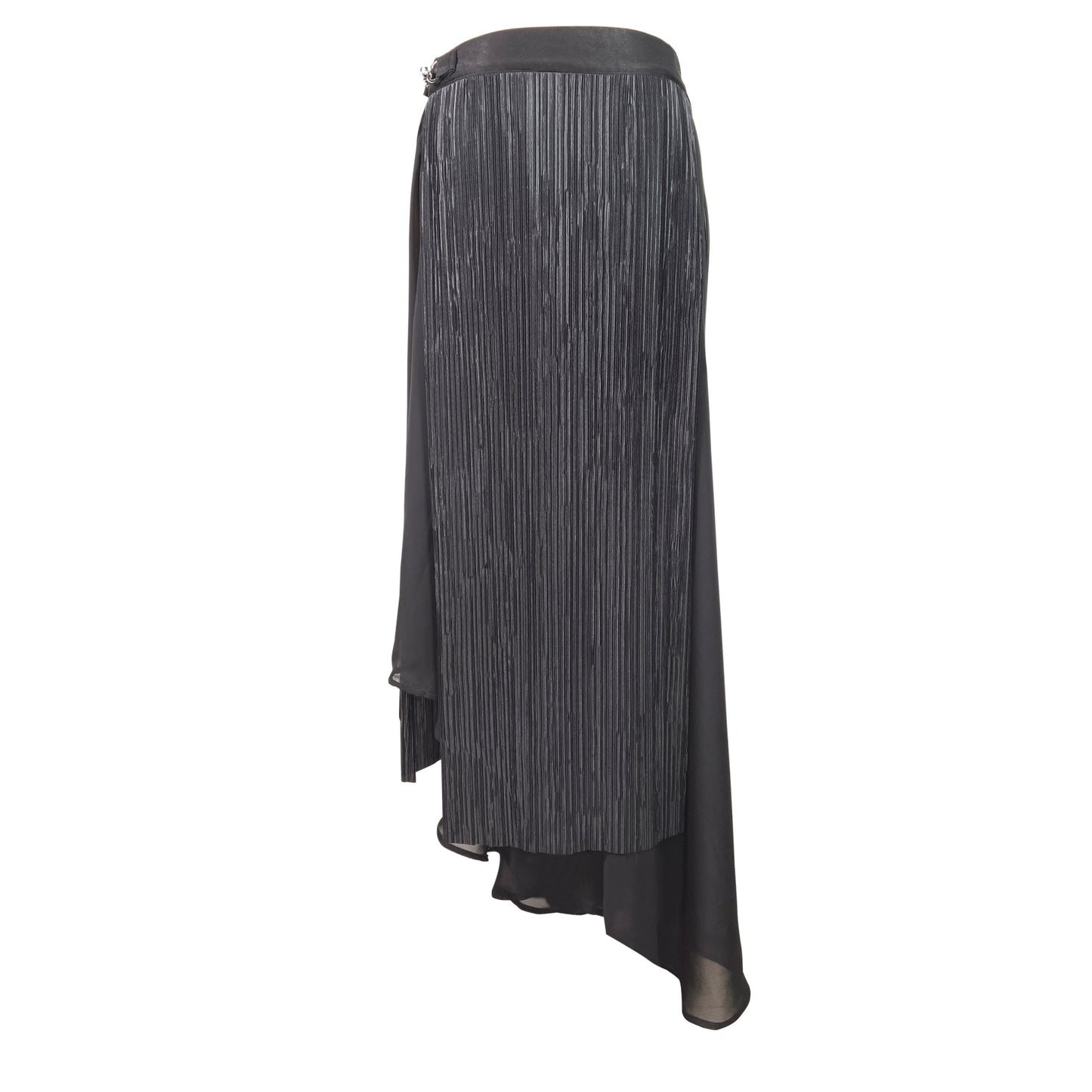 Asymmetrical Paneled Skirt With Side Clasp - LLESSUR NYC