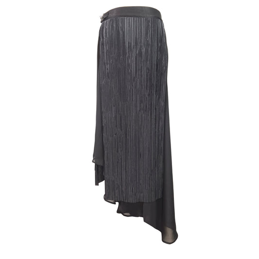 Asymmetrical Paneled Skirt With Side Clasp - LLESSUR NYC