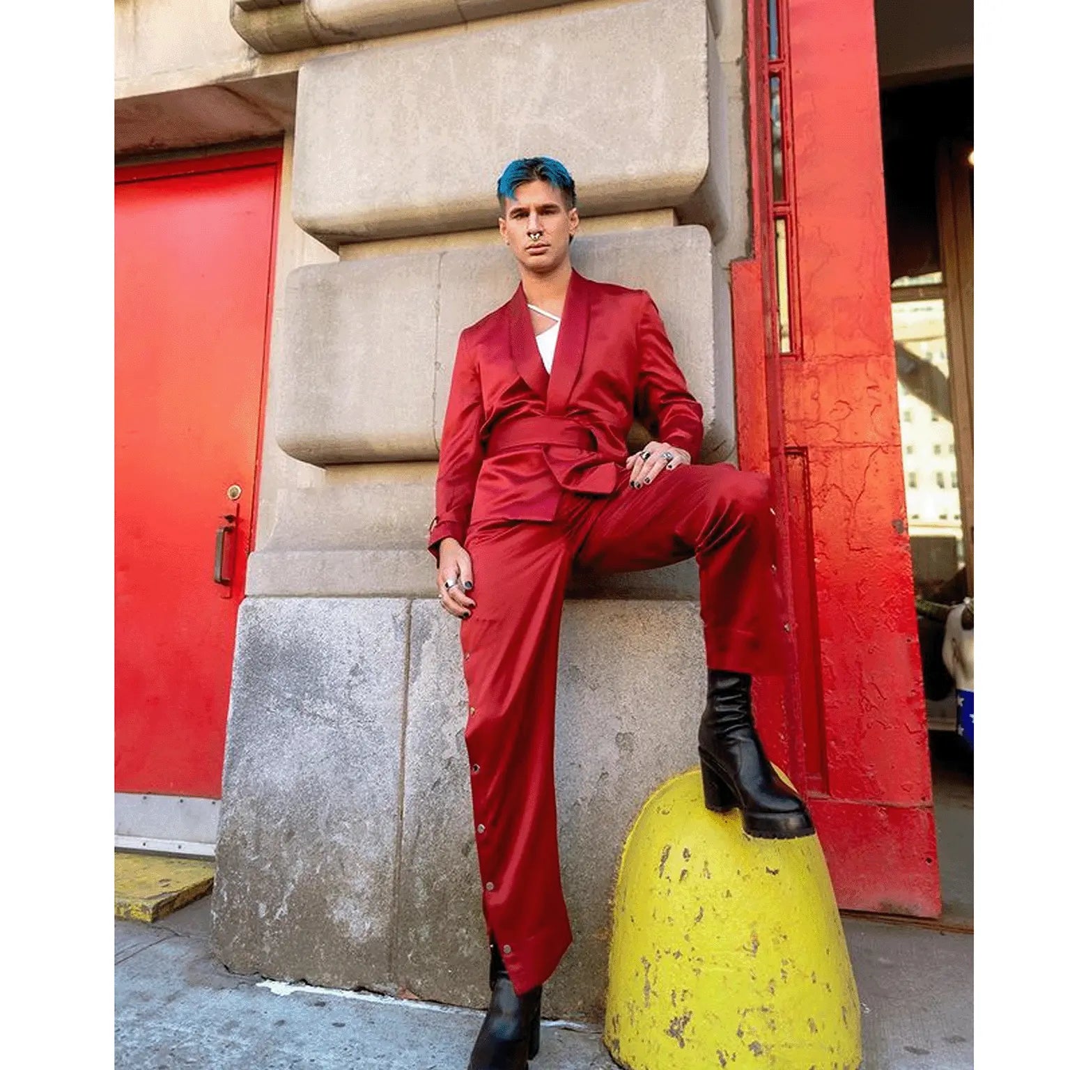 Clubmaster Smoking Jacket - Maroon - LLESSUR NYC