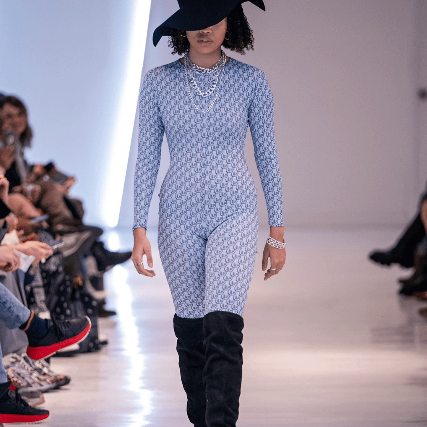 Monogrammed Knit Catsuit - LLESSUR NYC