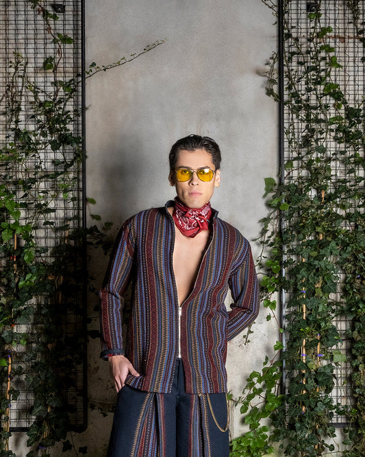 Front Zipper Mandarin Collar Jacket Coats & Jackets LLESSUR NYC