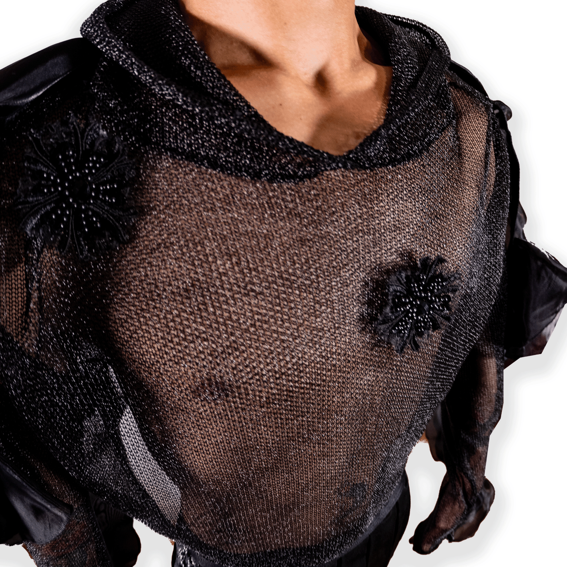 Chainmail Cropped Hoodie - LLESSUR NYC