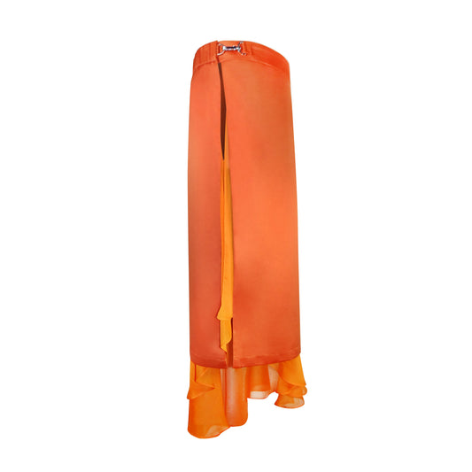 DETACHABLE SLIP LOW-WAISTED LONG SKIRT - LLESSUR NYC