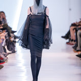 Embossed One Shoulder Bodycon Dress - LLESSUR NYC