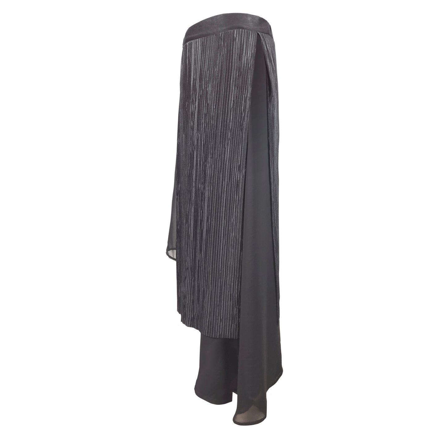 Asymmetrical Paneled Skirt With Side Clasp - LLESSUR NYC