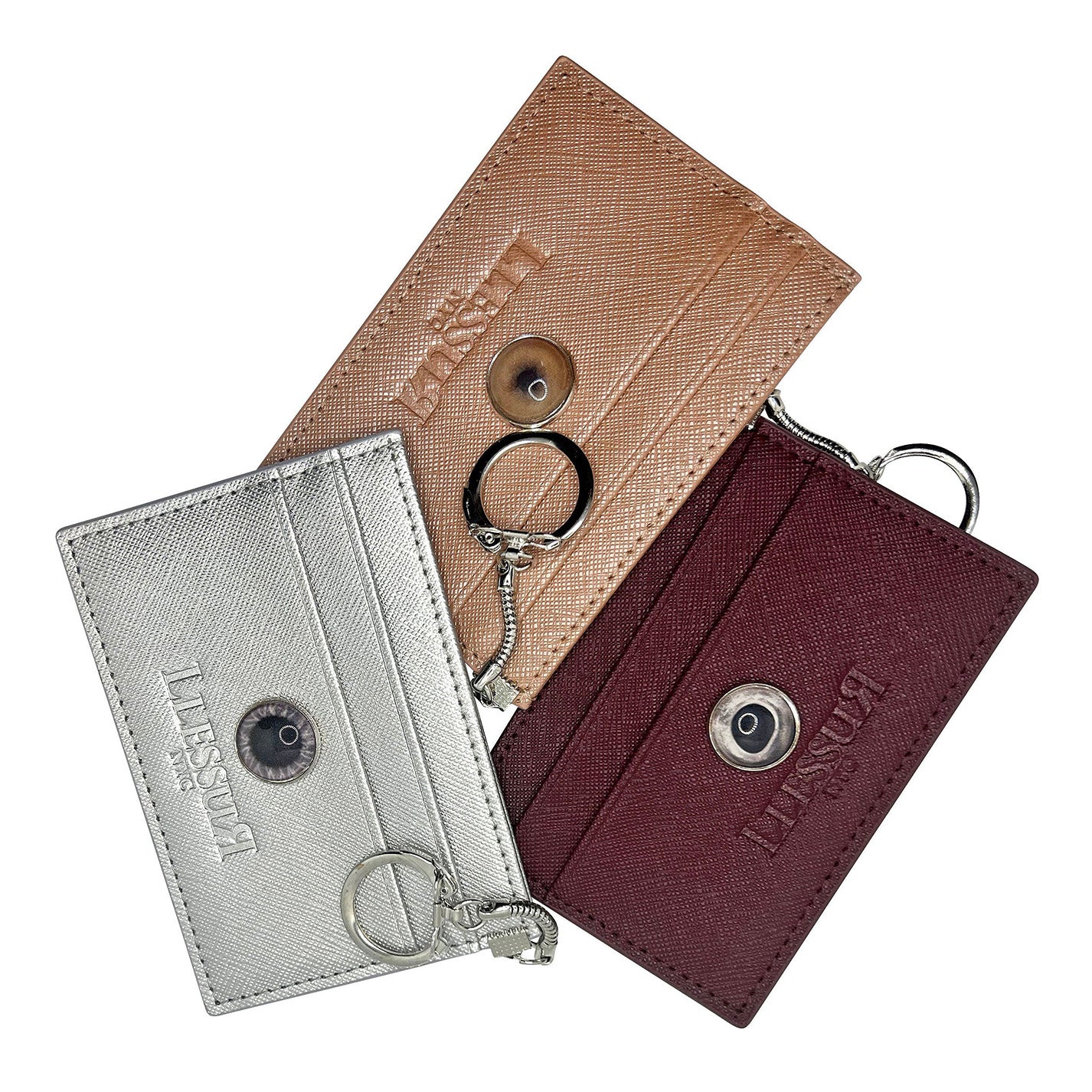 Eye Embellished Cardholder with Keychain Ring freeshipping - LLESSUR NYC